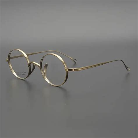 vintage round titanium glasses frame men luxury brand designer myopia optical eyeglasses frame
