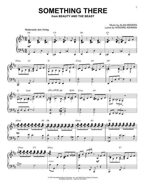 Something There Jazz Version From Beauty And The Beast Sheet Music