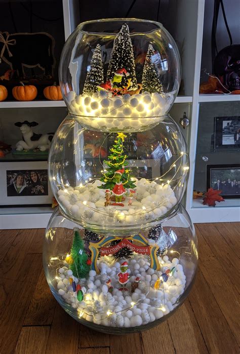 Grinch Village in Glass Bowls | Christmas ideas gifts, Christmas crafts