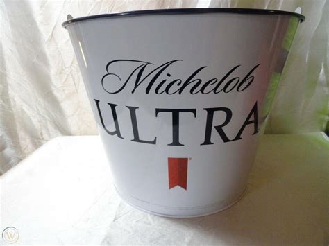 New Michelob Ultra Beer Ice Bucket Metal Bucket Whandle Michelob