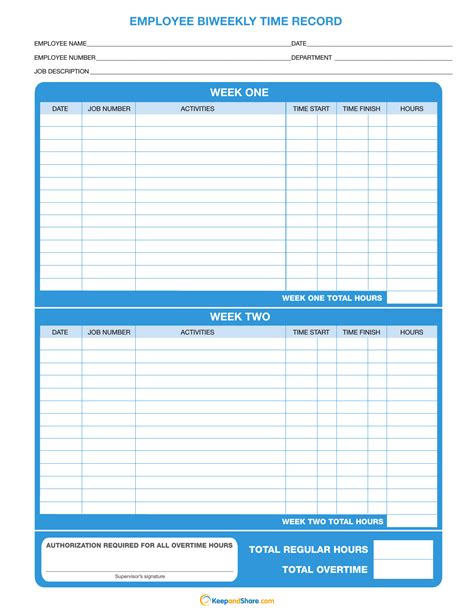 Printable Biweekly Time Sheets You Can Use The Weekly Timesheet