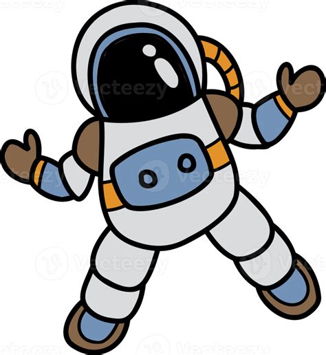 Free Hand Drawn Astronaut Floating In Space Illustration 12665147 Png