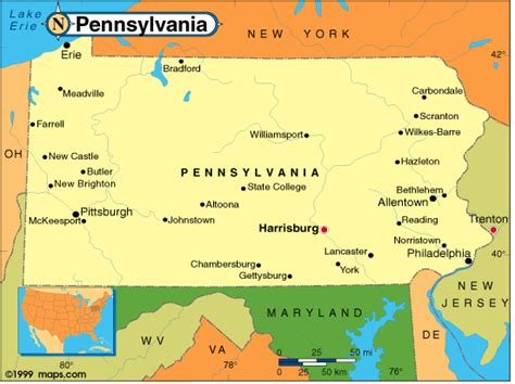 Map Of Pa Borders