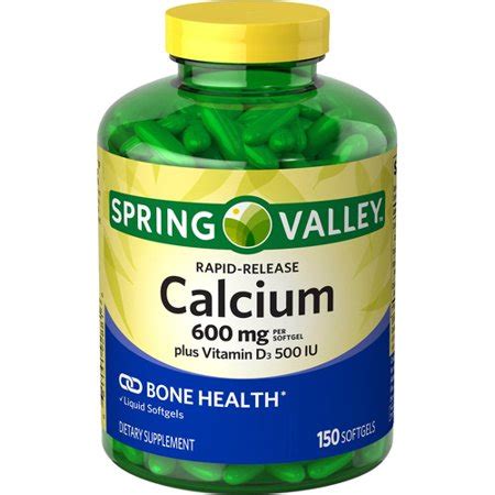 Calcium supplements are available without a prescription in a wide range of preparations (including chewable and liquid) and in different amounts. Spring Valley Calcium plus Vitamin D3 Dietary Supplement ...