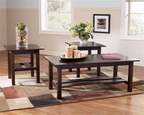 Set includes 1 coffee table and 2 end tables. Ashley Lewis Coffee and End Table Set | Occasional Tables