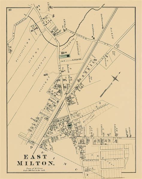 MILTON Massachusetts 1876 Map Replica Or GENUINE ORIGINAL