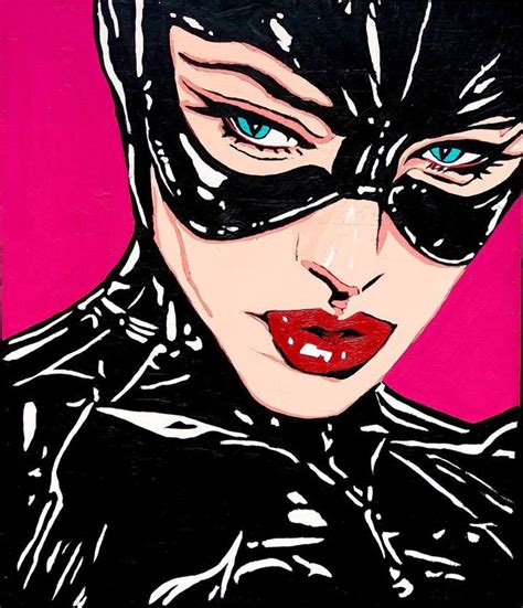 “catwoman” Pop Art Painting In 2022 Pop Art Comic Pop Art Drawing