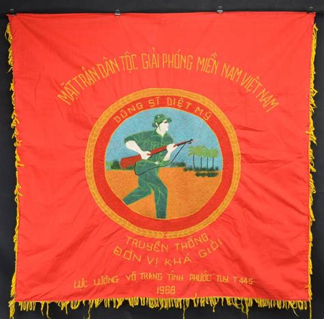 Bid Now VERY RARE VIET CONG VIETNAM WAR FLAG WITH February AM EST