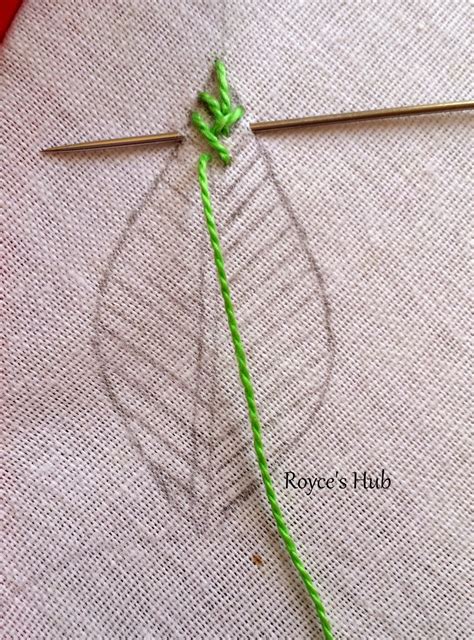 Royce's Hub: Embroidery Stitches For Leaves : Fishbone Stitch and Variations - 2