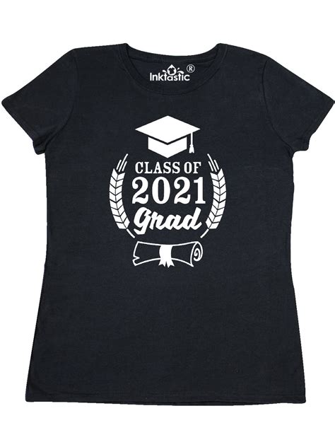 Inktastic Class Of 2021 Grad With Diploma And Graduation Cap Womens T