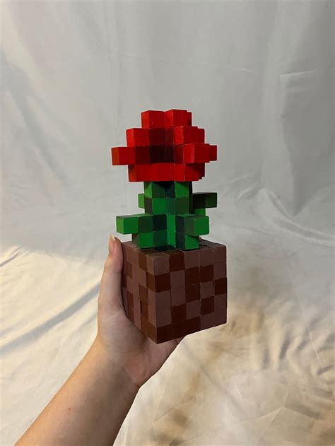 Minecraft Flower Hand Made Rosepoppy Etsy