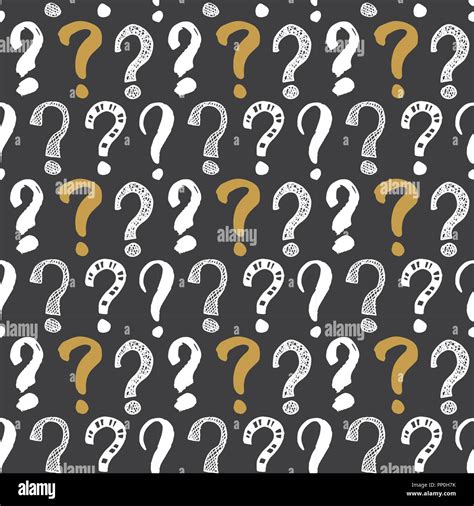 Questions Marks Seamless Pattern Hand Drawn Sketched Doodle Signs