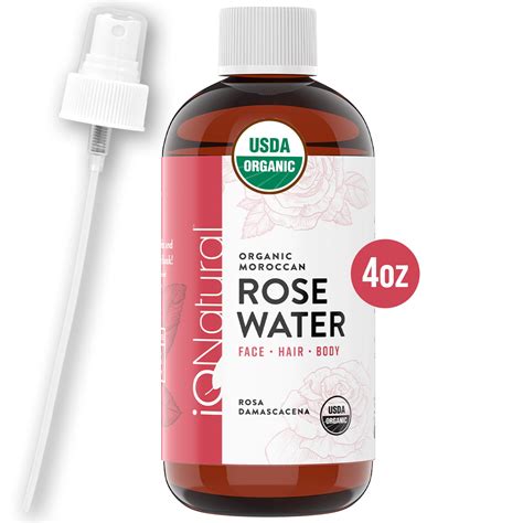 Iq Natural Rose Water Spray Certified Organic Rosewater Spray Toner
