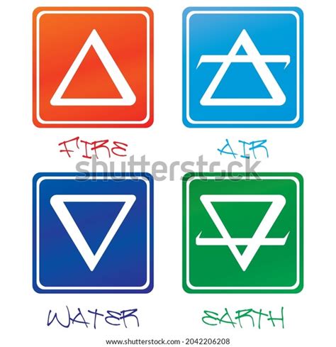 Symbols Four Elements Vector Illustration Fire Stock Vector Royalty