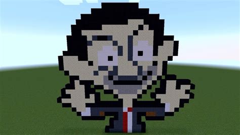 How To Build Mr Bean Pixel Art In Minecraft Youtube