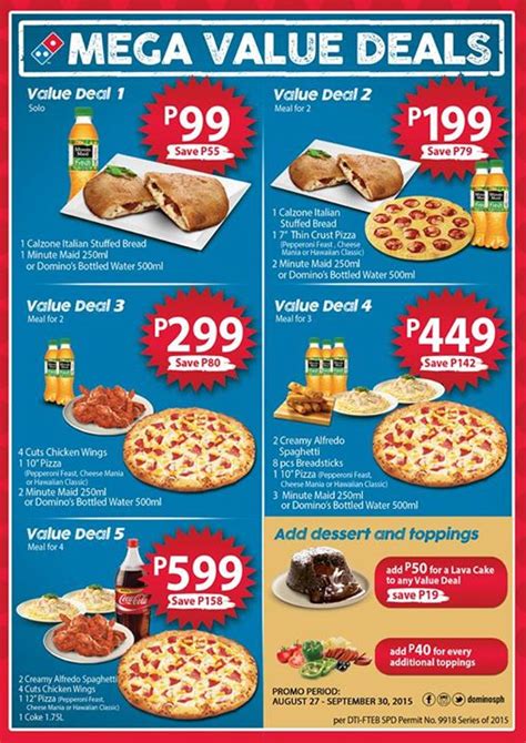 Domino's pizza menu dish ratings & reviews for domino's pizza. Dominos Mega Value Aug 27 to Sept 30 2015 | Pamurahan ...