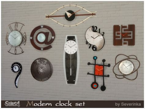 Moderm Clock Set At Sims By Severinka Sims 4 Updates