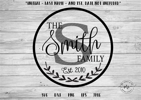 Monogram SVG Family Name svg Last Name svg Farmhouse Sign | Etsy