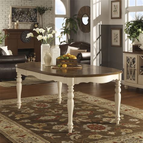 iNSPIRE Q Shayne Country Antique Two-tone White Extending Dining Table 