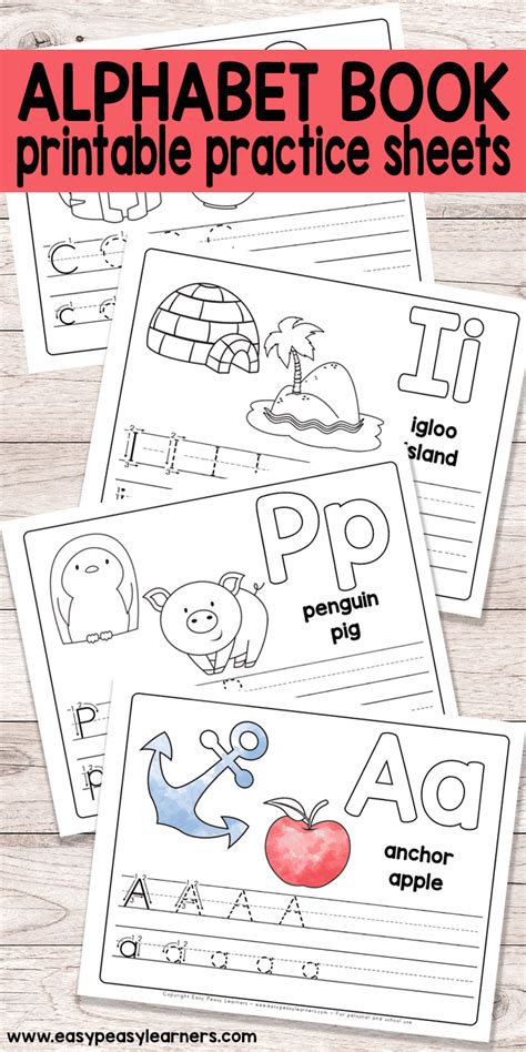 Free Printable Alphabet Book - Alphabet Worksheets for Pre-K and K
