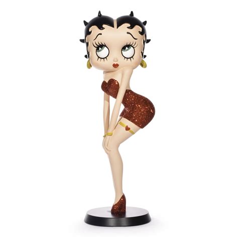Betty Boop Collectable Figurine In Classic Pose With Red Glitter Dress