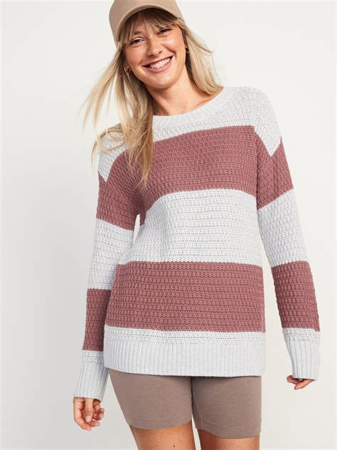 Textured Cotton Blend Tunic Sweater For Women Old Navy