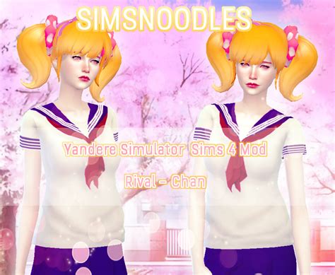 Sims 4 Mod Yandere Simulator Rival Chan Hair Download Simsnoodles