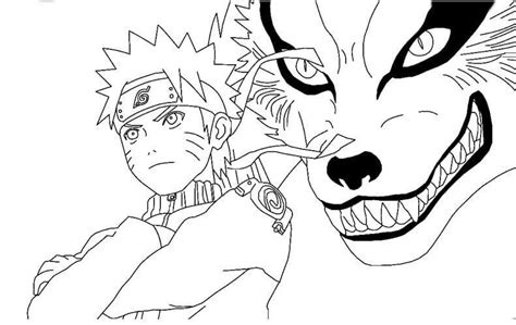 Naruto And The Nine Tailed Fox Coloring Page Cartoon
