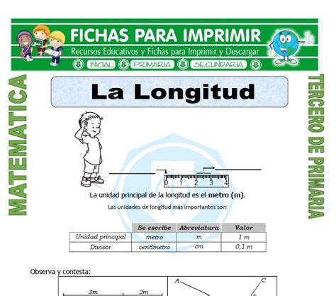 La Longitud Para Tercero De Primaria Fichas Para Imprimir