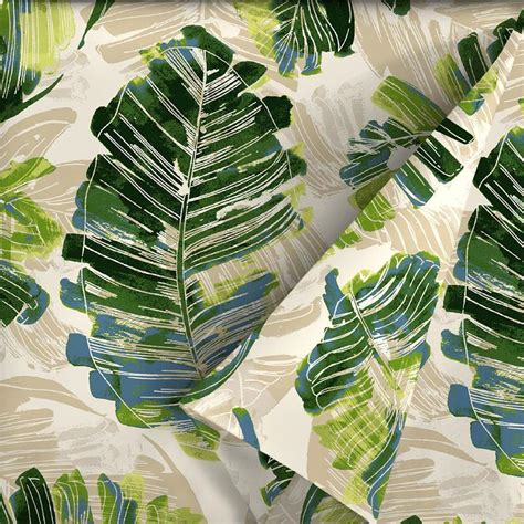 Garden Treasures 54 In W Palm Leaf Tropical Outdoor Fabric By The Yard