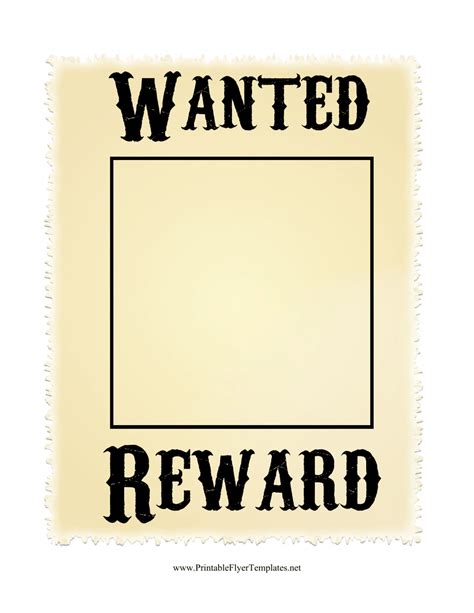 Wanted Poster Template Printable Printable Templates