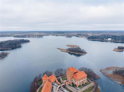 Trakai Castle Aerial View Lithuania Stock Image Image Of Historical