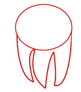 Zahn ziehen / zog zahn / zieht zahn / zahn gezogen. Zahn zeichnen schritt für schritt tutorial für Kinder