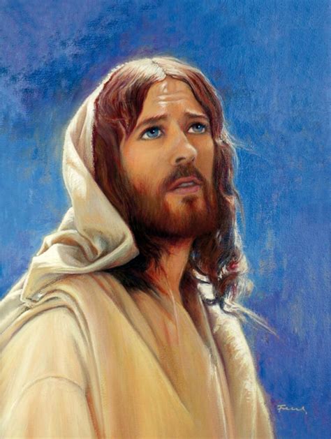 Jesus In A Bright Robe Looking Christian Catholic Religious Poster Icon