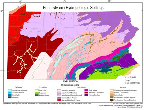 Pennsylvania Hydrogeologic Settings U S Geological Survey
