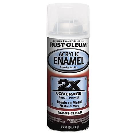 Rust Oleum Gloss Clear Acrylic Enamel 2x Spray Paint 12oz