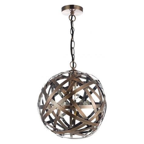 Choose from a great range of copper pendant ceiling lighting. Dar Lighting Voyage Antique Copper Band Globe Ceiling ...