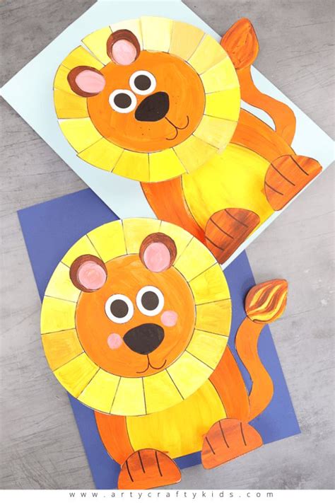 3d Paper Lion Craft Lion Craft Animal Crafts For Kids Lion Kids Crafts
