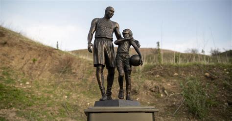 statue honoring kobe and gianna bryant placed at crash site on two year anniversary of deaths