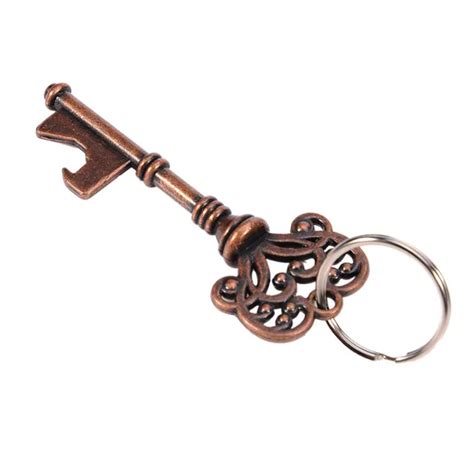 Key Shape Beer Bottle Opener Vintage Retro Keychain Opener Key Ring