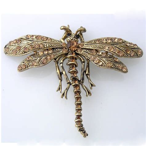 Dragonfly Brooch Pin W Swarovski Crystals P001 Brooch Dragonfly
