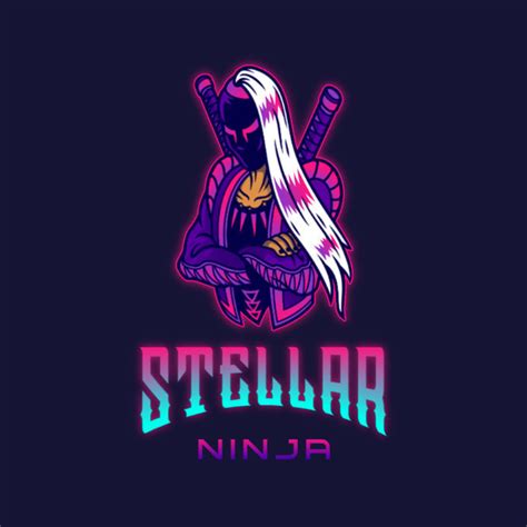 Placeit Neon Gaming Logo Template Featuring A Female Ninja