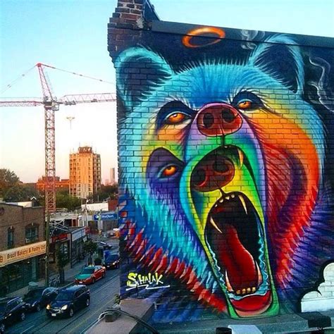 Colorful Bear Mural Street Art In Toronto Imgur Street Wall Art