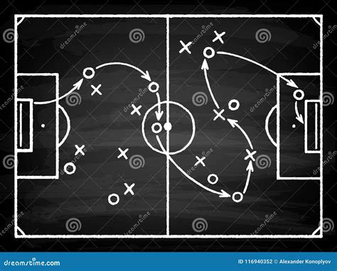 Plan Tactique De Jeu De Football Illustration De Vecteur Illustration