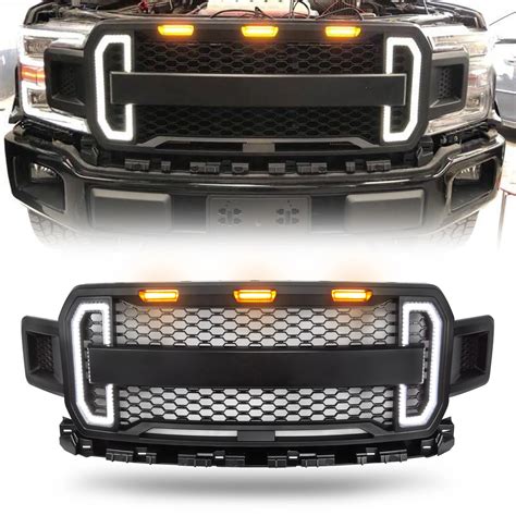 New Style Raptor Style Grill Grille For 2018 2019 Ford F150 Abs With