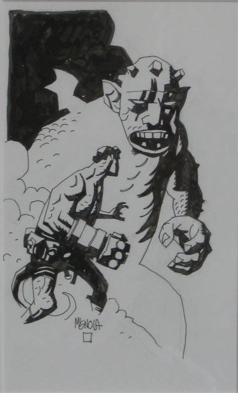 Mike Mignola Drawing Of Hellboy With Demon 2000 In Artless Artmores