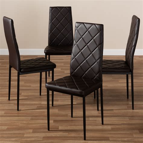 Christopher knight home sandra fabric mid century modern dining chairs set of 2. Baxton Studio Blaise Modern and Contemporary Brown Faux Leather Upholstered Dining Chair (Set of 4)