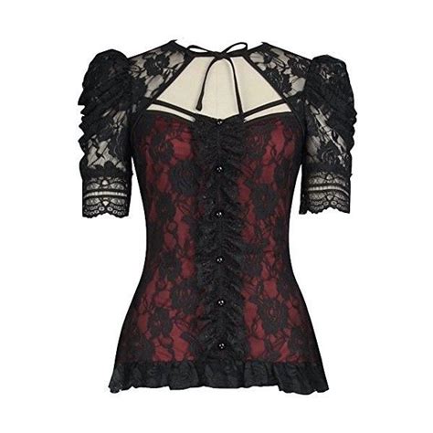 Black Purple Victorian Gothic Steampunk Lace Shirt Top 40 Liked On