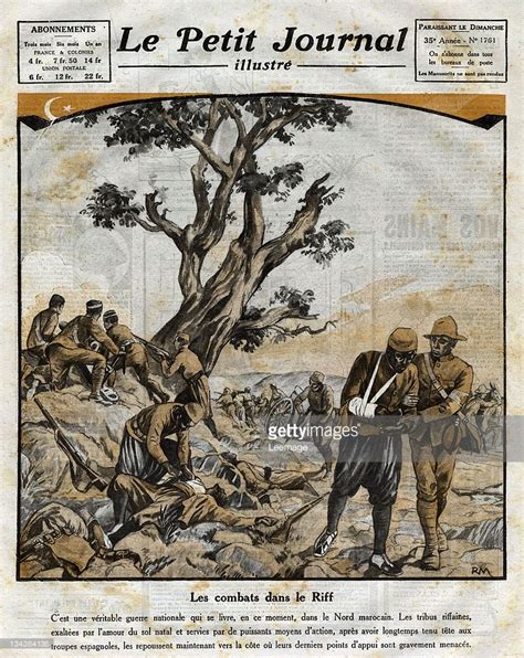 Stock Illustration Rif War Berber Tribesmen Nursing Their Wounds As