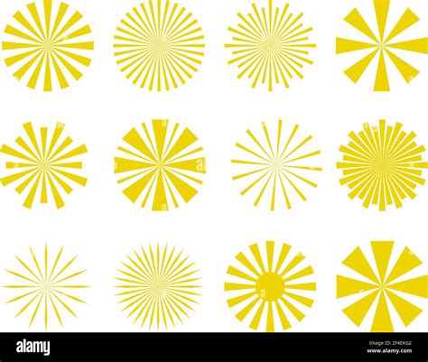 Collection Of Abstract Sun Rays Set Of Summer Vector Sunray